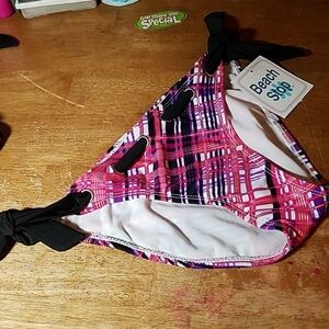 Beach Stop Metallic Plaid Bottoms